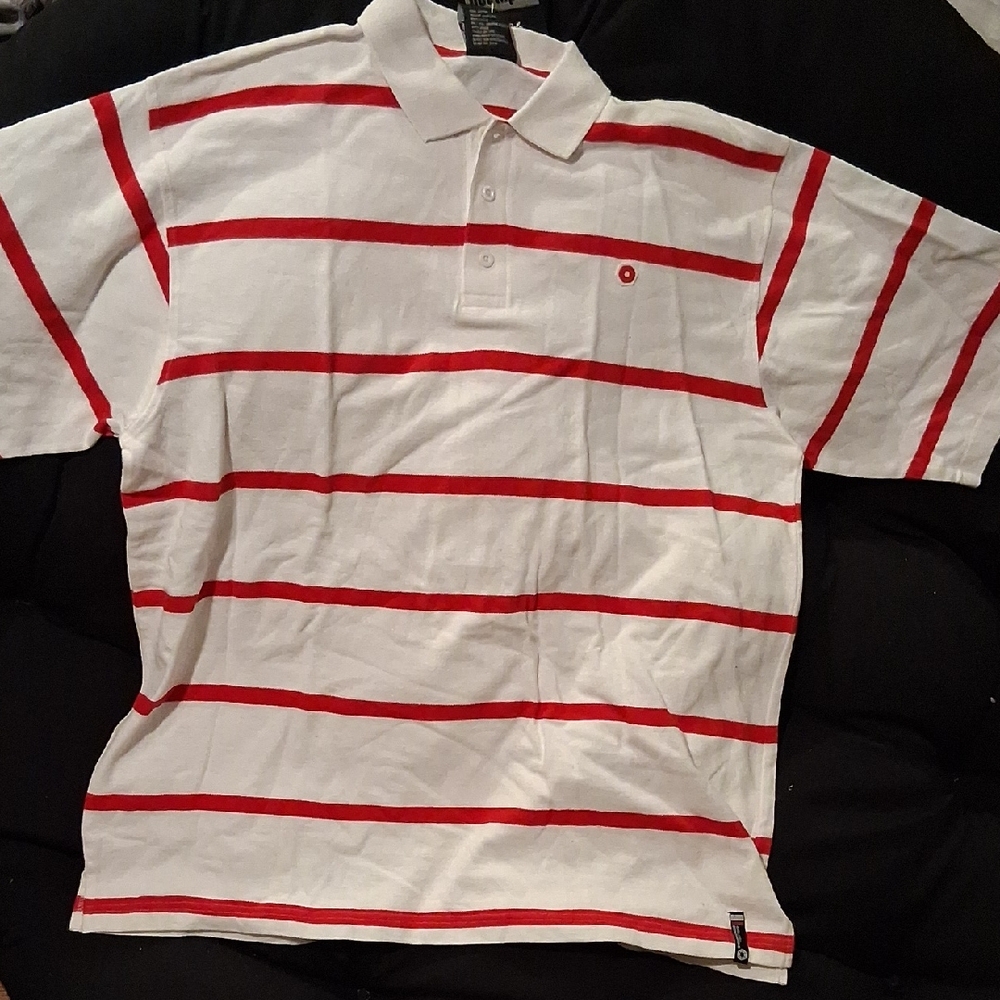 Southpole Striped Red and White Polo Shirt